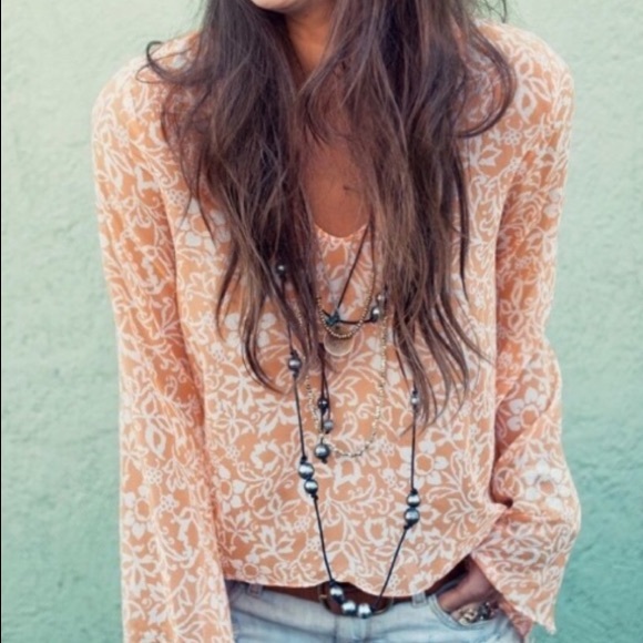 Show Me Your MuMu Tops - NWOT Show Me Your Mumu Peach Floral Top